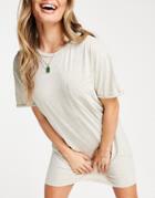 Brave Soul Vera Acid Wash Pocket T-shirt Dress-neutral