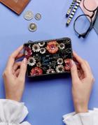 New Look Autumnal Floral Zip Coin Purse - Black