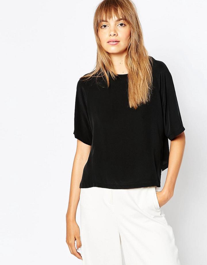 Suboo Graphite Silk Tee - Black