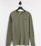 Columbia North Cascades Long Sleeve T-shirt In Green/black Exclusive At Asos