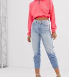 River Island Barrel Leg Jeans In Light Wash - Blue