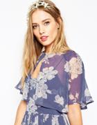 Asos Wedding Soft Rose Print Bolero Co-ord - Purple