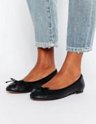 Asos Luna Leather Ballet Flats - Black