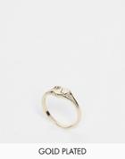 Me & Zena Heart Midi Ring With L Initial - Gold