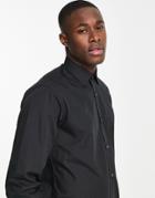 French Connection Slim Fit Poplin Shirt In Black