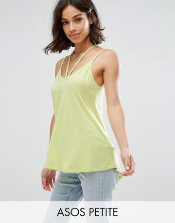Asos Petite The Ultimate Cami With Caging Detail - Green