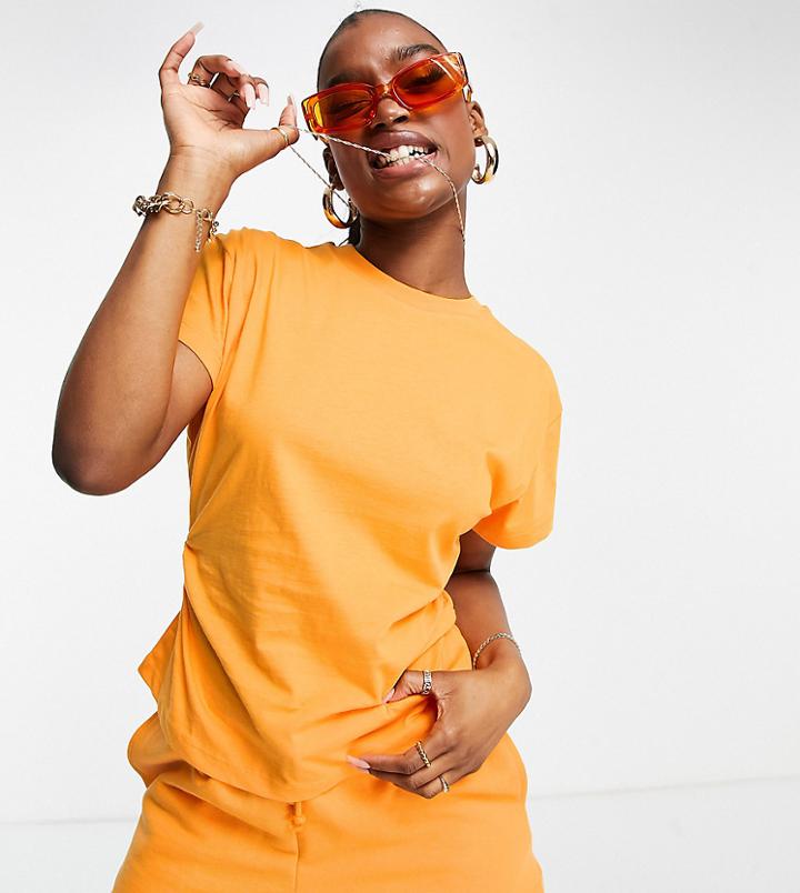 Asyou Cinched Waist T-shirt In Orange - Part Of A Set