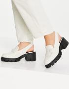 Asos Design Shae Chunky Slingback Loafers In Off-white
