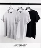 New Look Maternity 3 Pack Girlfriend Tee In Multi