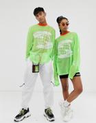 Crooked Tongues Rave Unisex Mesh Long Sleeve T-shirt In Neon-green