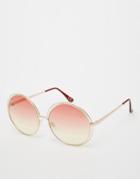 Asos Oversized Multi Metal Round Sunglasses - Gold