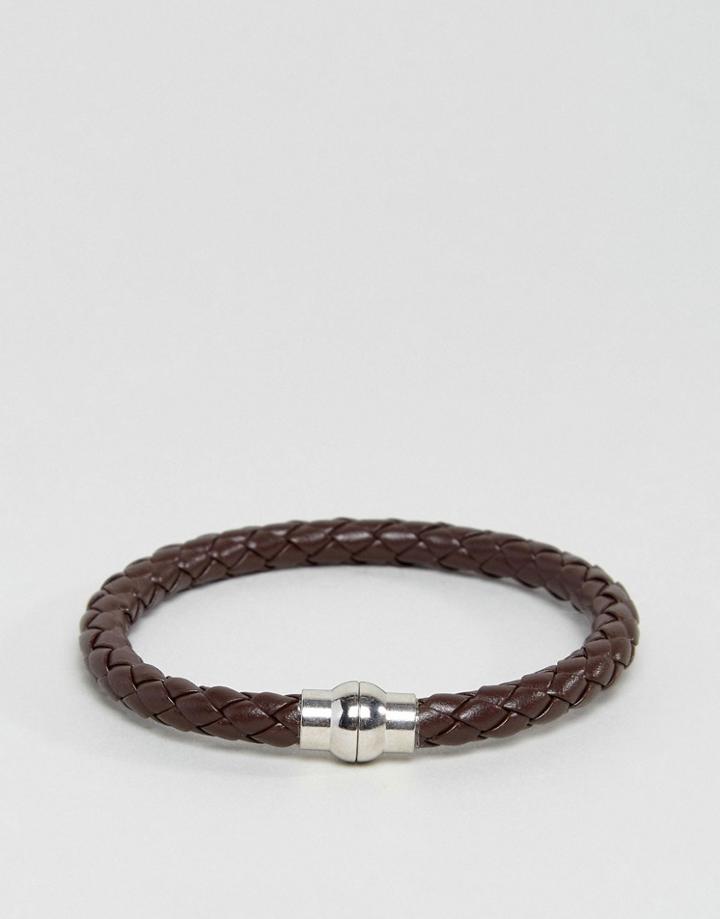 Jack & Jones Jackrick Clasp Bracelet In Brown - Brown