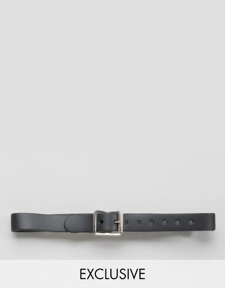 Reclaimed Vintage Belt Choker Necklace - Black