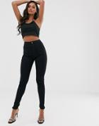 Asos Design Ankle Length Stretch Skinny Pants In Black