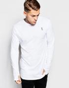 Religion Longline Long Sleeve Top - White