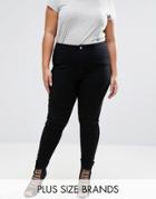 Missguided Plus Skinny Jegging With Busted Knee - Black