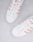 Adidas Originals Superstar Sneakers In White And Pink