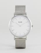 Cluse Cl18105 La Boh Me Mesh Watch In Silver/white - Silver