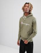Champion Hoodie With Large Logo In Green - Green
