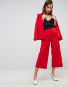 Asos Mix & Match Culotte With Clean Turn Up - Red