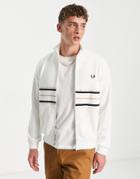 Fred Perry Tramline Panel Track Jacket In White