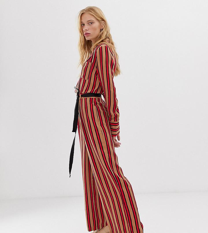 Collusion Stripe Wrap Jumpsuit-multi