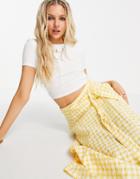 Urban Revivo Ribbed Jersey Top With Bustier Detail In White