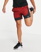 Nike Running Run Wild Flex Stride 7 Inch Shorts In Burgundy-red