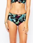 Seafolly Jungle Out There High Waist Bikini Bottom - Black
