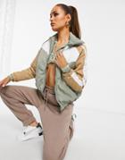 Threadbare Nate Jacket With Contrast Panels In Taupe-multi