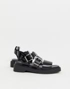 Asos Design Fate Chunky Flat Sandals - Black