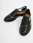 Asos Design Mica Lace Up Flat Shoes - Black