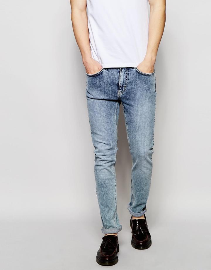 Wood Wood Slim Jean In Vintage Wash - Blue