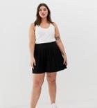 Asos Design Curve Mini Skirt With Box Pleats