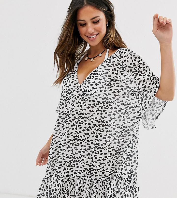 Unique21 Oversized Leopard V Neck Sundress - Multi