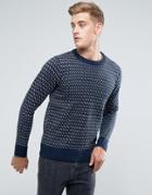 Another Influence Jacquard Knitted Sweater - Navy