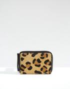 Asos Leather And Leopard Faux Pony Coin Purse - Multi
