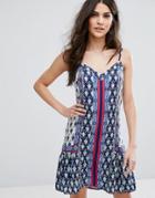 Warehouse Geo-tribal Cami Dress - Blue