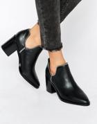 Senso Huntley I Black Leather Cut Out Zip Ankle Boots - Ebony