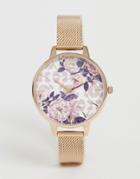 Olivia Burton Ob16lp01 Wildflower Demi Mesh Watch - Gold