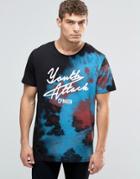 Jack And Jones T-shirt With Crew Neck And Tie Dye Graphic Print - Black