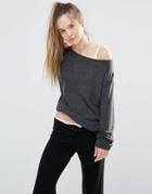 Wildfox Essentials Baggy Beach Sweater - Clean Black