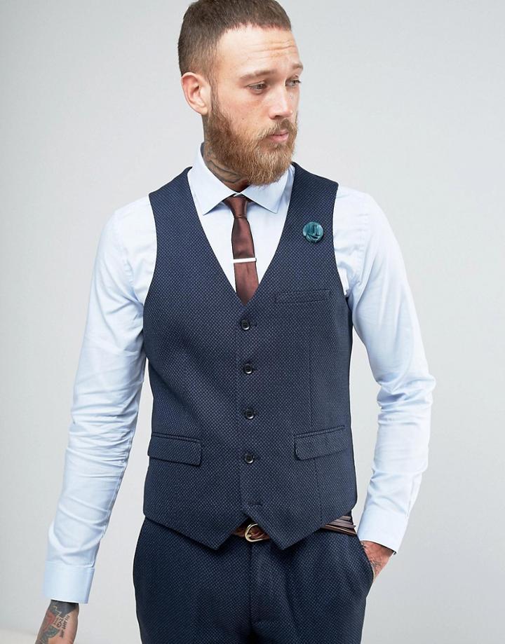 Harry Brown Macro Birdseye Vest - Blue