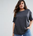 Asos Curve Oversized Tunic T-shirt - Gray