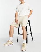 Mennace Knit Shorts In Cream Boucle - Part Of A Set-white