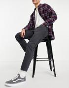 Asos Design Classic Rigid Jeans In Washed Black With Upcycled Dye