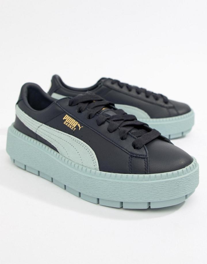 Puma Platform Trace Sneakers In Blue - Blue