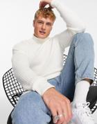 Threadbare Cotton Ribbed Turtle Neck Sweater In Unbleached-pink