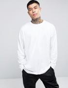 Asos Oversized Long Sleeve T-shirt In White - White