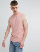 Only & Sons Dropped Arm Hole Tank In Misty Rose - Pink
